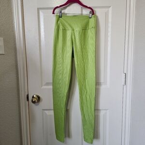 Vibrant Lime Ribbed Leggings